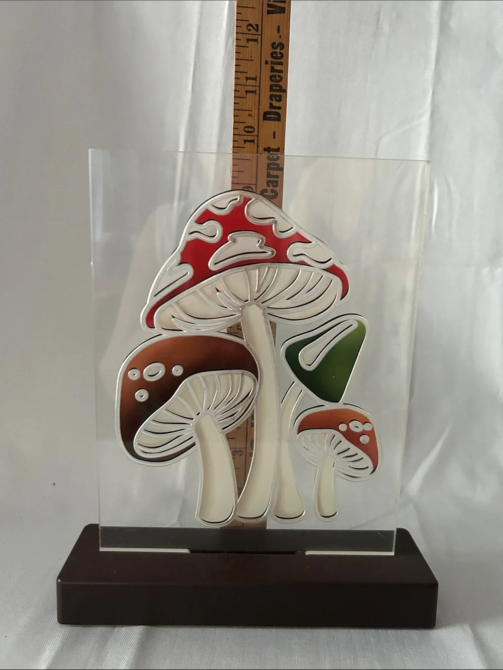 Boho mushroom acrylic LED light clear laser-engraved